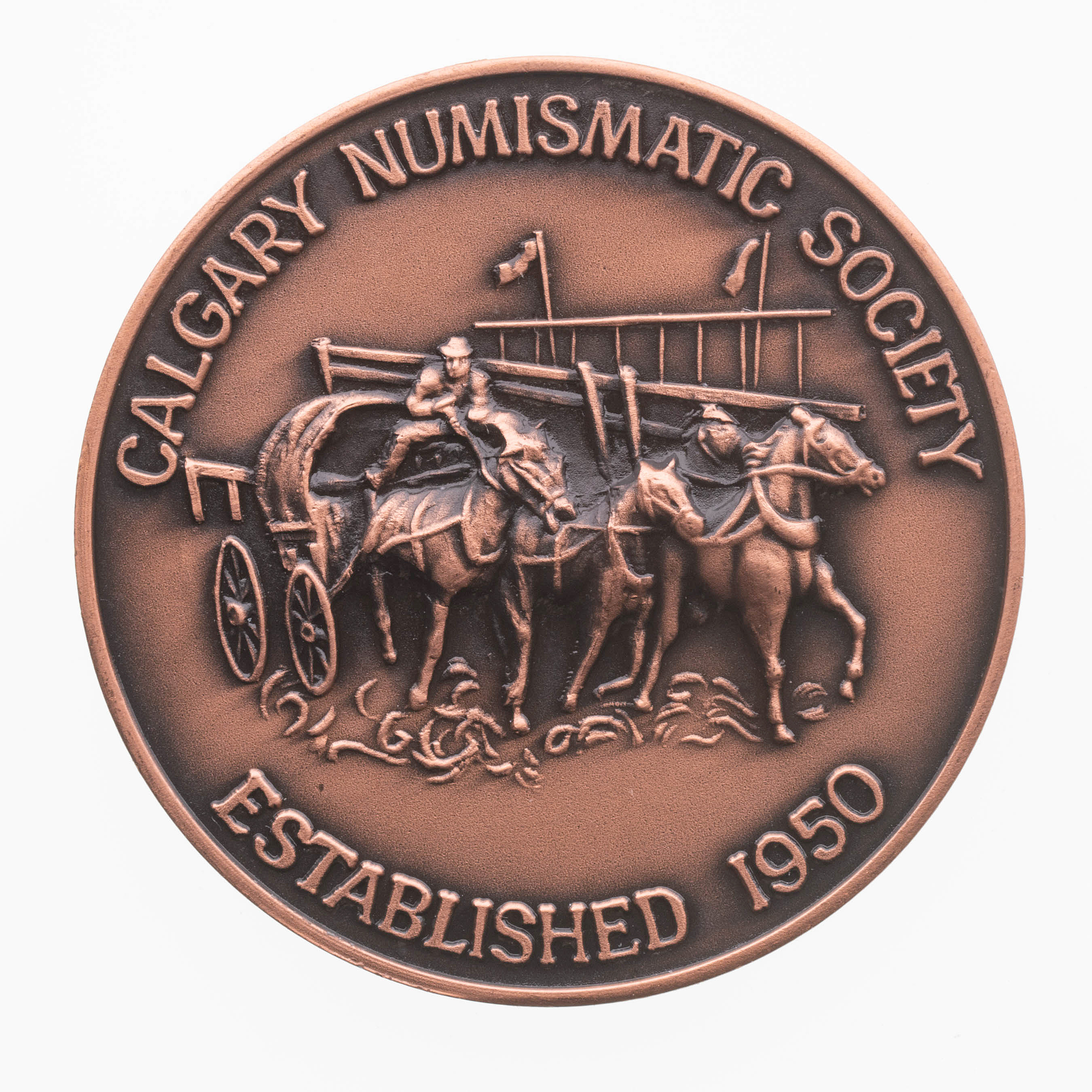 Calgary Numismatic Society medal. Photograph: Dave Brown.