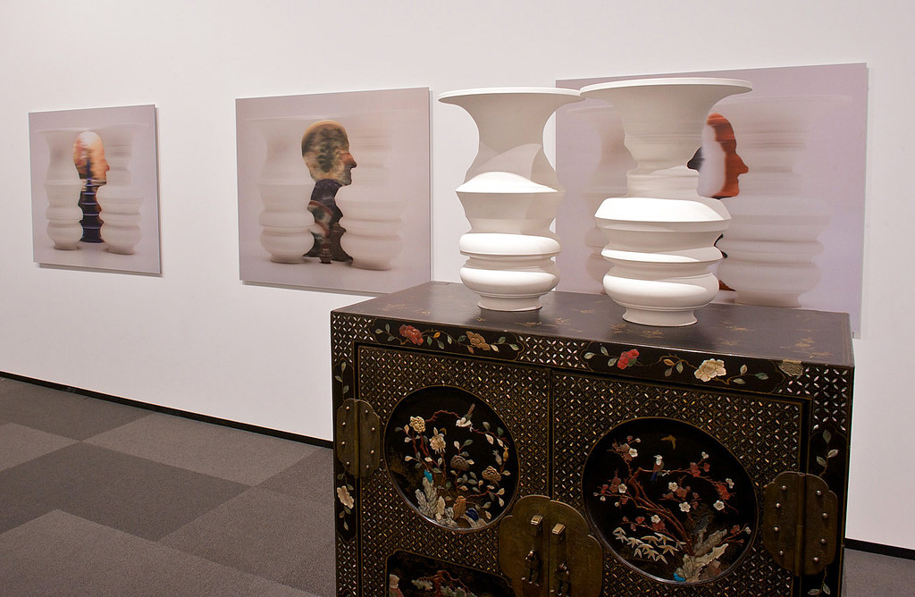 Greg Payce, On the Customs and the Spirit of the Nations, 2011 (ceramic and lenticular photographs) Gift of Greg Payce. Photo by Dave Brown, LCR Photo Services (from the exhibition Folly: Chateau Mathieu)