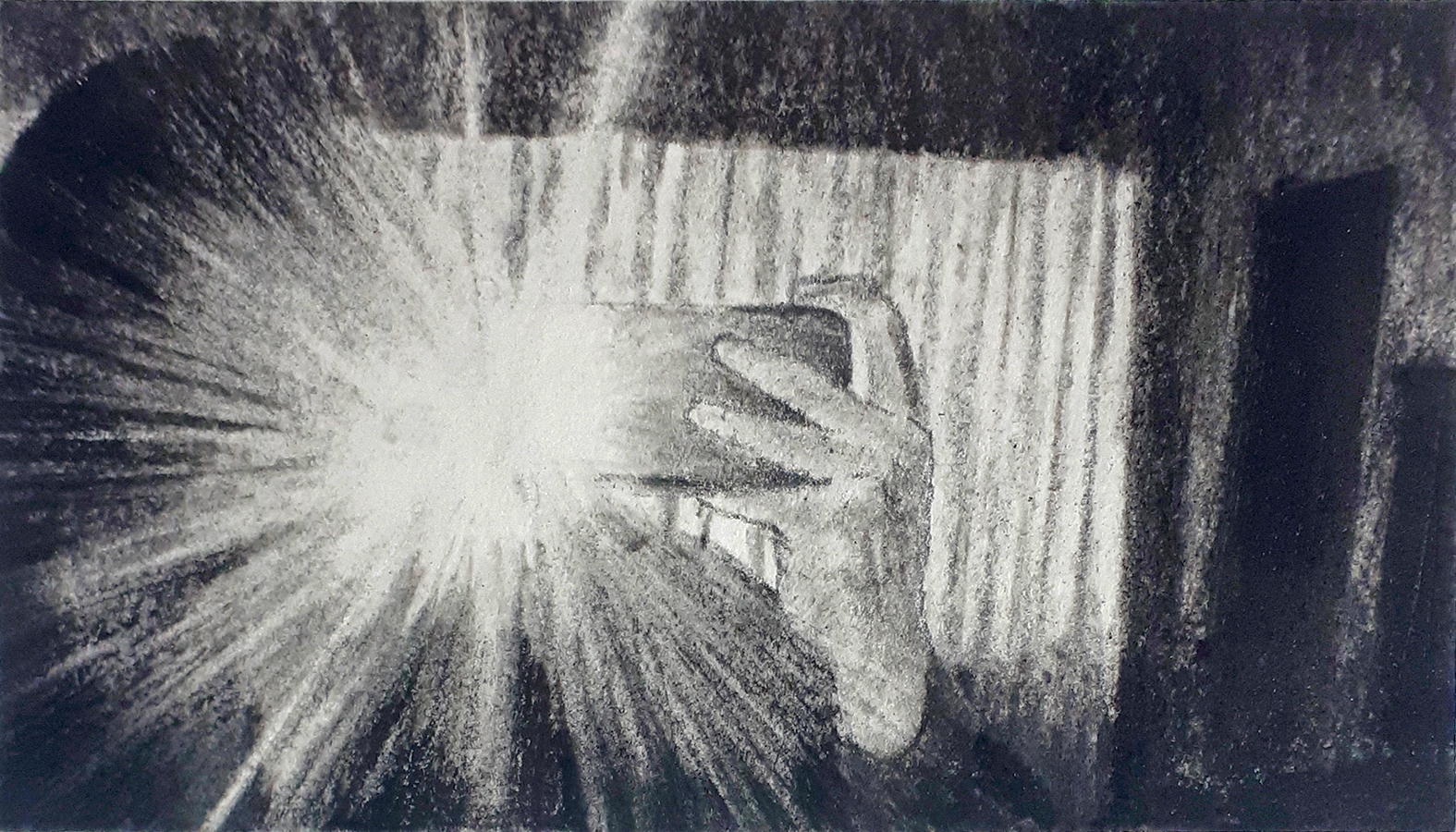 Kyle Beal, In A Flash (G), 2018 – 2021, charcoal, graphite, pastel on cotton rag. Image courtesy the artist.