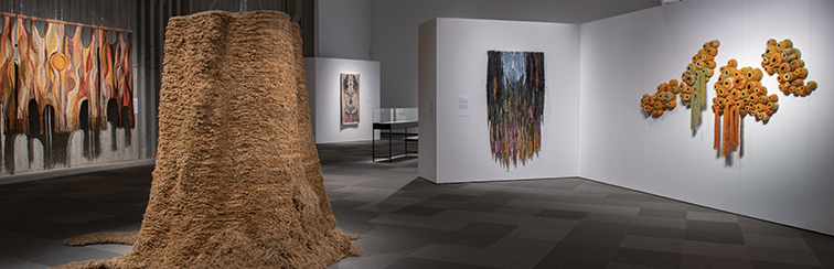 Image of Nickle Galleries’ fall exhibition features Prairie Interlace and Adrian Stimson, Gauntlet